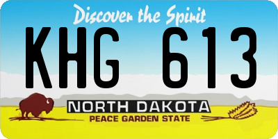 ND license plate KHG613