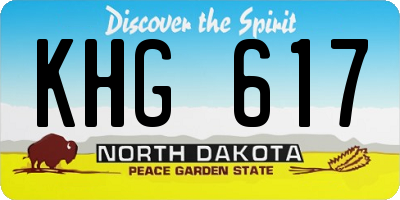 ND license plate KHG617