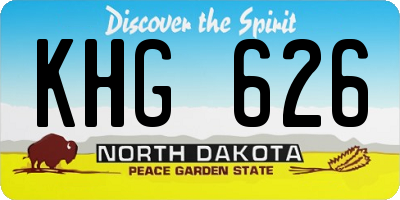 ND license plate KHG626