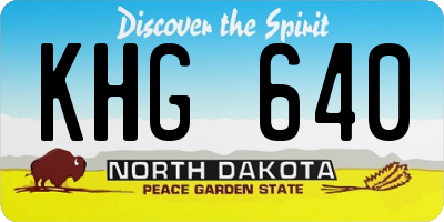 ND license plate KHG640