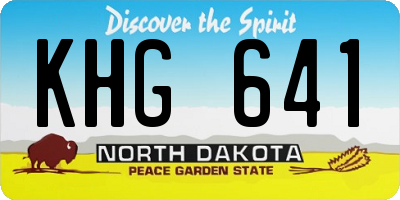 ND license plate KHG641