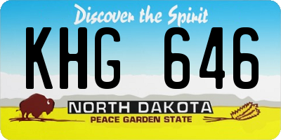 ND license plate KHG646