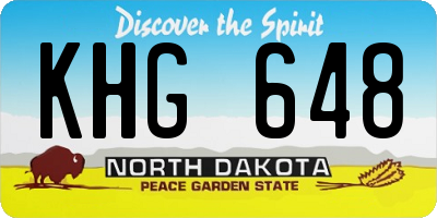 ND license plate KHG648