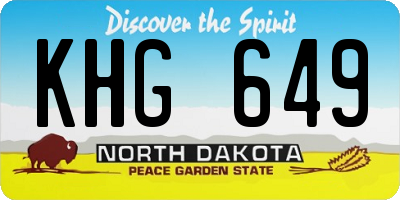 ND license plate KHG649