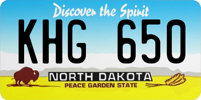 ND license plate KHG650