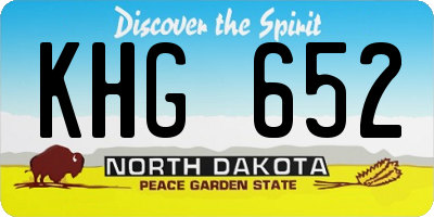 ND license plate KHG652