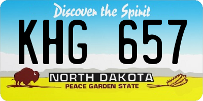 ND license plate KHG657