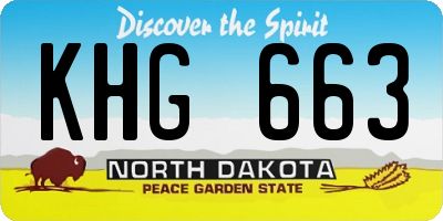 ND license plate KHG663