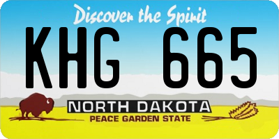 ND license plate KHG665