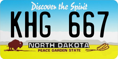 ND license plate KHG667