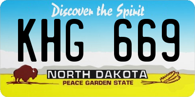 ND license plate KHG669