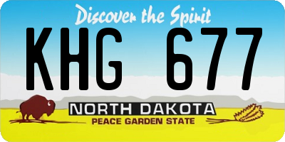 ND license plate KHG677