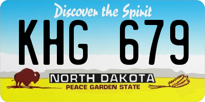 ND license plate KHG679