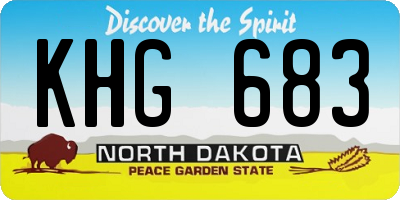 ND license plate KHG683