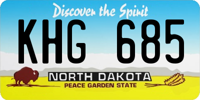ND license plate KHG685