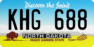 ND license plate KHG688