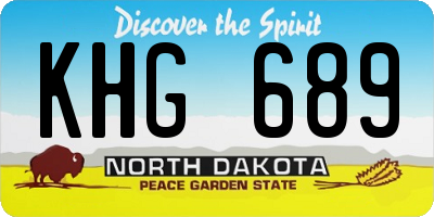 ND license plate KHG689