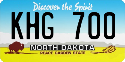 ND license plate KHG700