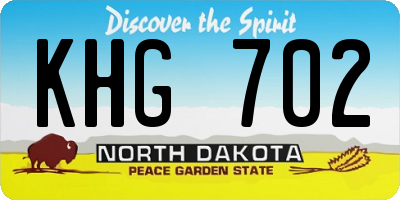 ND license plate KHG702