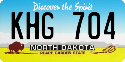 ND license plate KHG704