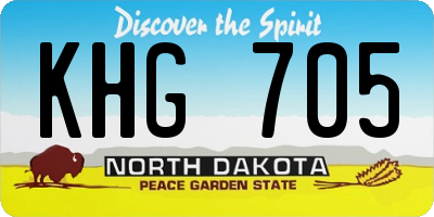 ND license plate KHG705