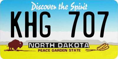 ND license plate KHG707