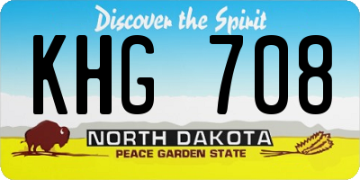 ND license plate KHG708