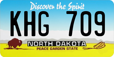 ND license plate KHG709