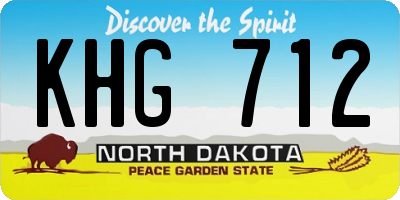 ND license plate KHG712