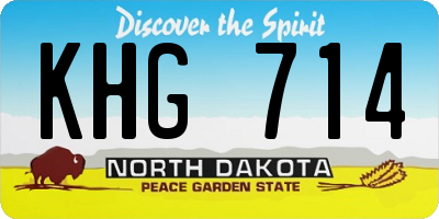 ND license plate KHG714