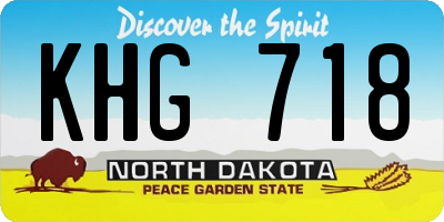 ND license plate KHG718