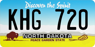 ND license plate KHG720