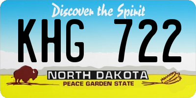 ND license plate KHG722