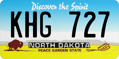 ND license plate KHG727