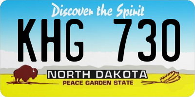 ND license plate KHG730