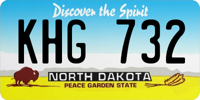 ND license plate KHG732