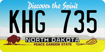 ND license plate KHG735
