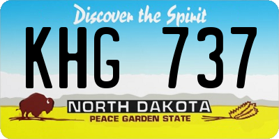 ND license plate KHG737