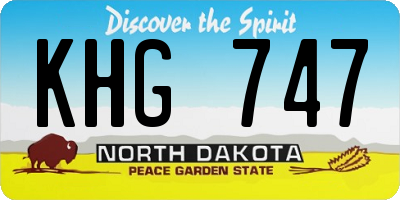 ND license plate KHG747