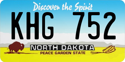 ND license plate KHG752