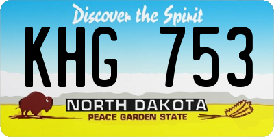 ND license plate KHG753