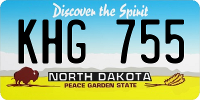 ND license plate KHG755
