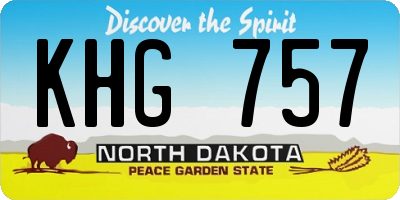 ND license plate KHG757