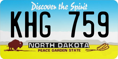 ND license plate KHG759