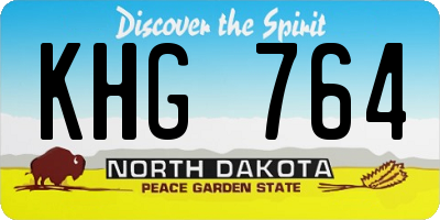 ND license plate KHG764