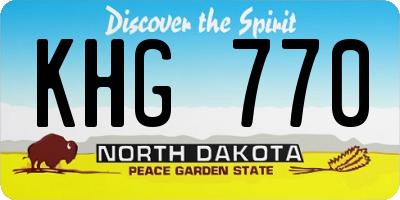 ND license plate KHG770