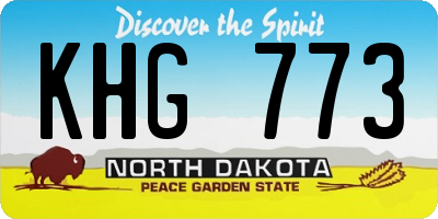 ND license plate KHG773