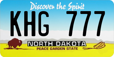 ND license plate KHG777