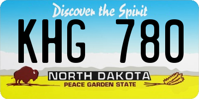 ND license plate KHG780