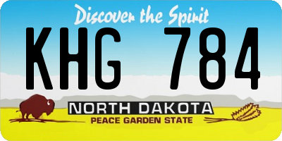 ND license plate KHG784